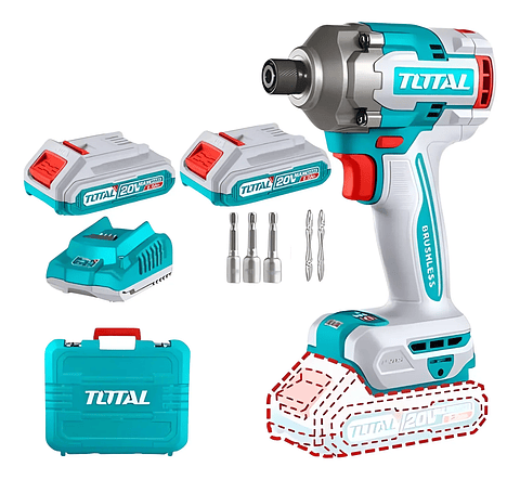Atornillador De Impacto 20v 285nm + Bateria + Cargador Total Tirli2028