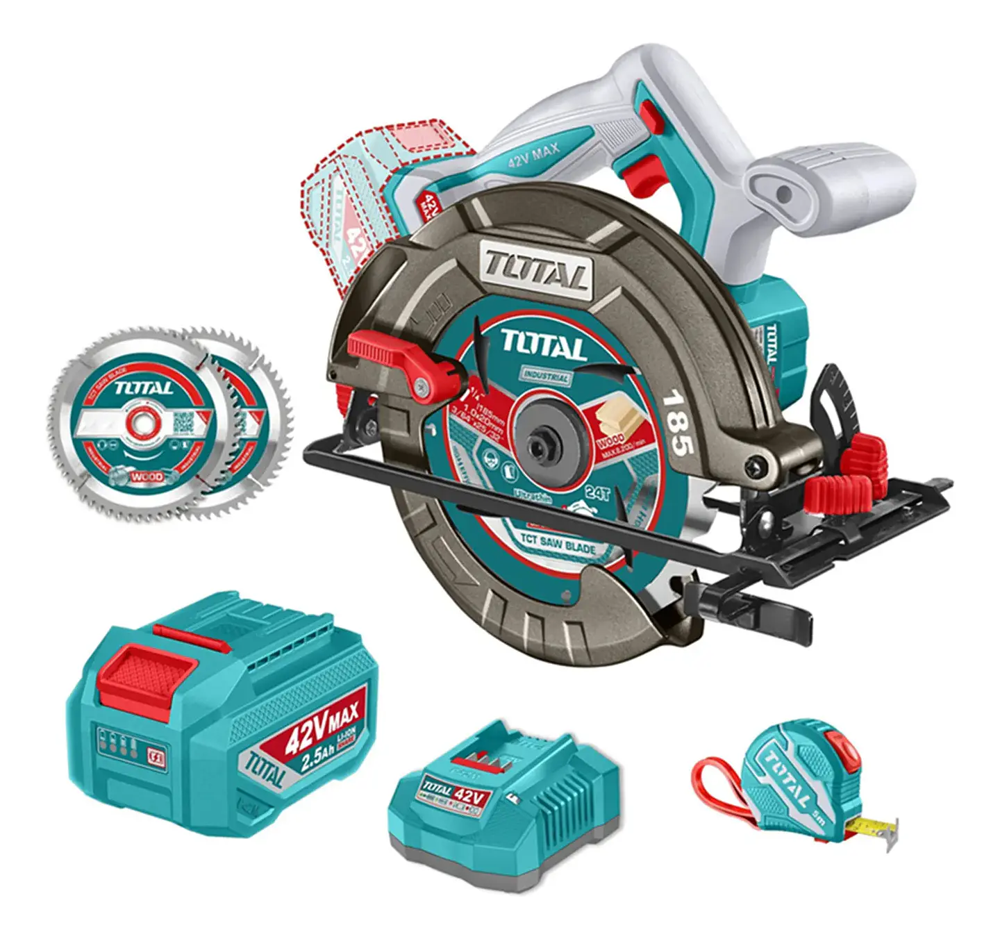 Sierra Circular 42v Bat+ Carg Total Tsli4218511 Turquesa 1