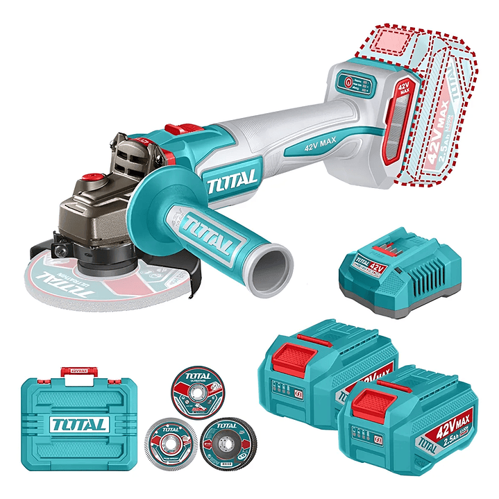 Galletera Esmeril Angular 42v 2 Bat+ Carg Total Tagli4128112 Color Turquesa 1