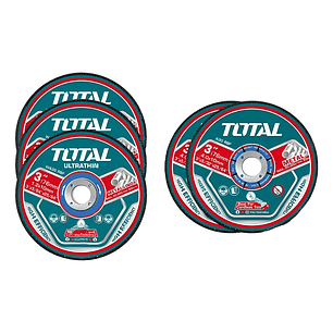 5 Disco Corte P/ Metal Acero Inox 76mm Total Tac303768 Color Turquesa