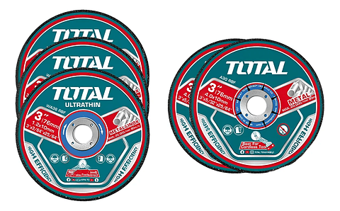 5 Disco Corte P/ Metal Acero Inox 76mm Total Tac303768 Color Turquesa