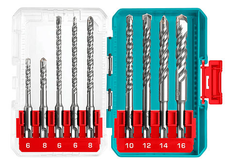  Juego De Brocas P/ Rotomartillo 9 Piezas Total Tacsdl30906