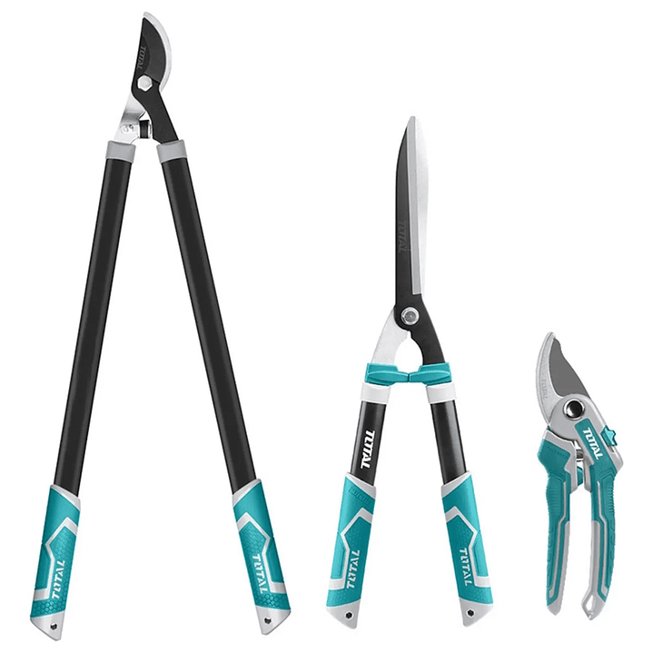  Set De Tijeras De Podar Corte Jardin 3 Piezas Total Color Turquesa 1