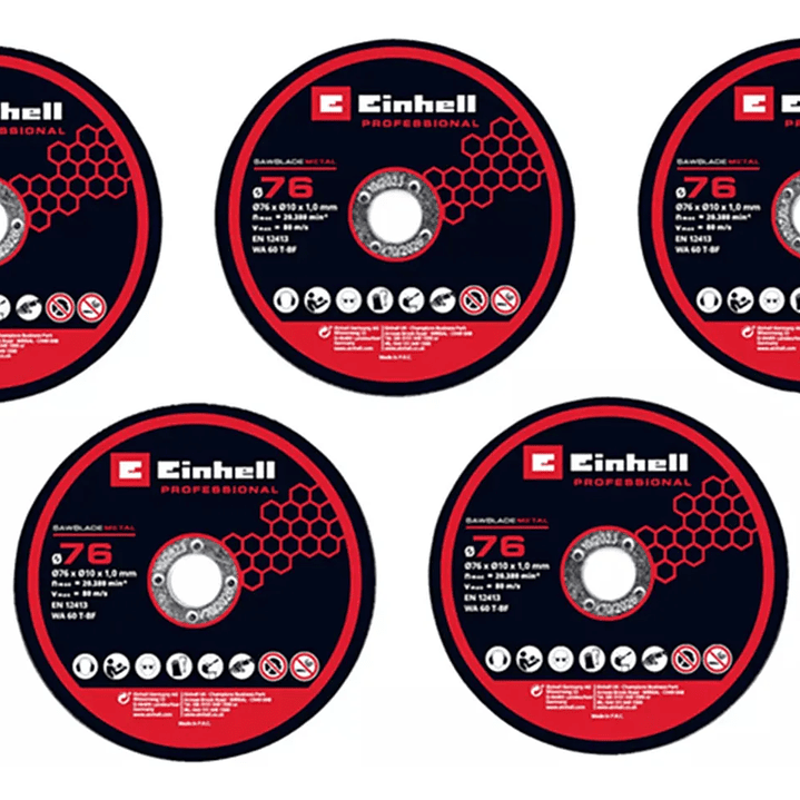 5 Disco Corte P/ Metal 76mm Einhell 4440471 Unico 1