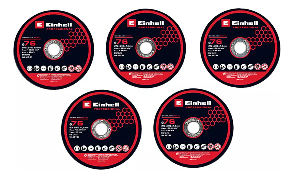 5 Disco Corte P/ Metal 76mm Einhell 4440471 Unico 1