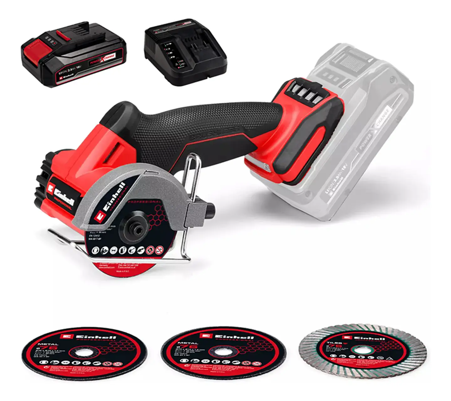 Mini Galletera Esmeril Angular 76mm 18v Bat+ Carg Einhell Unico 1