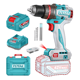 Taladro Atornillador Percutor 42v Bat+carg Total Tidli426981 Color Turquesa