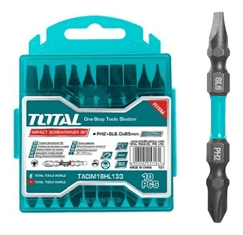 Set Puntas Phillips Doble Ph2 Sl6 Impacto 10 Piezas Total