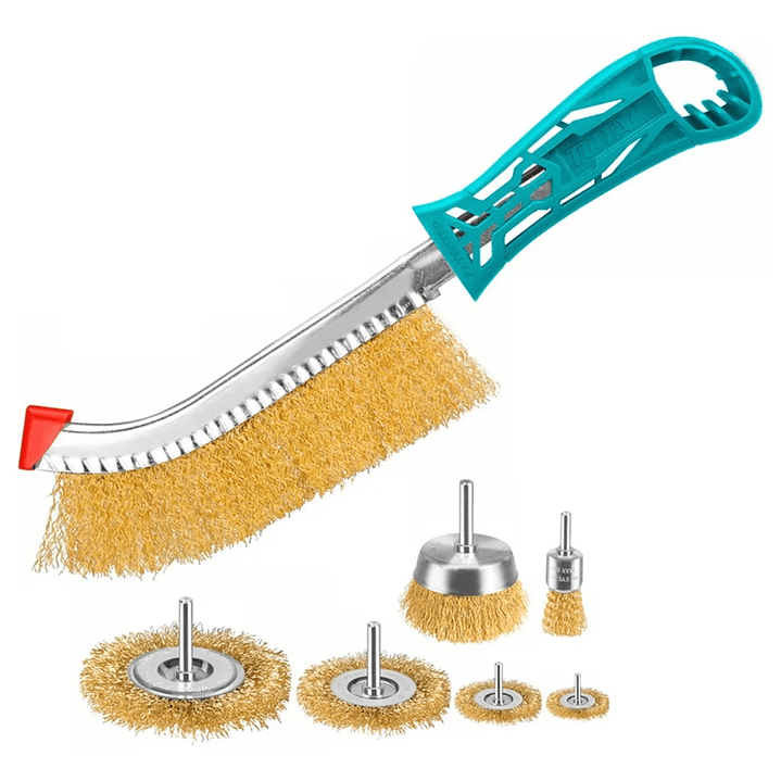 Set Juego De Escobillas Alambre Rizada 7 Piezas Total 1