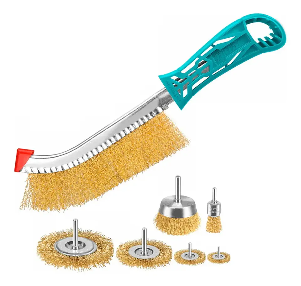 Set Juego De Escobillas Alambre Rizada 7 Piezas Total 1