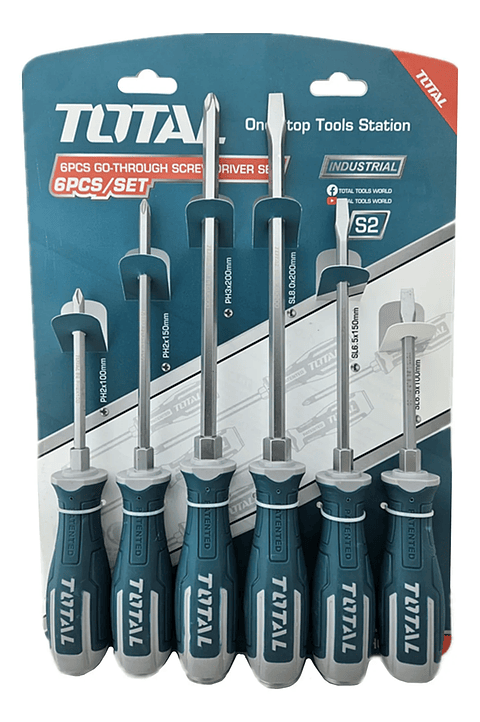 Set Juego Destornilladores De Golpe 6 Pcs Total Thgss2606