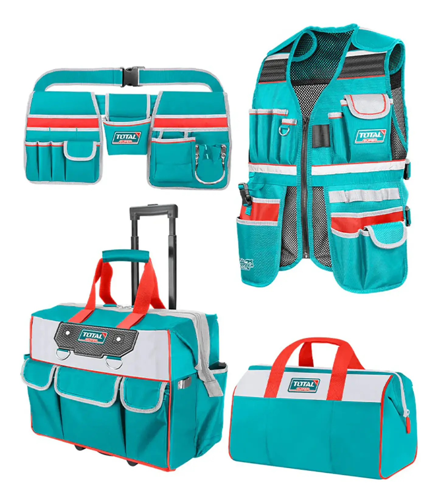 Kit Bolso+ Chaleco+ Coleto+ Bolso Industrial Total Turquesa 1