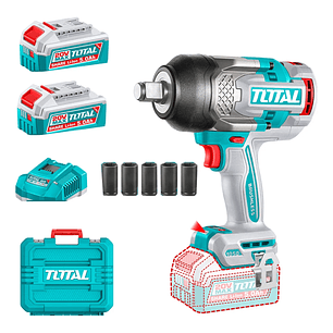 Taladro Pistola Llave Impacto 20v 2bat+ Carg 1050nm Total Unico 20v