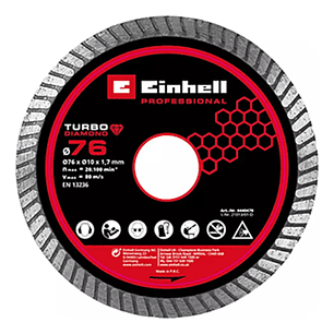 Disco De Corte Diamantado Amoladora Einhell 76mm Plateado