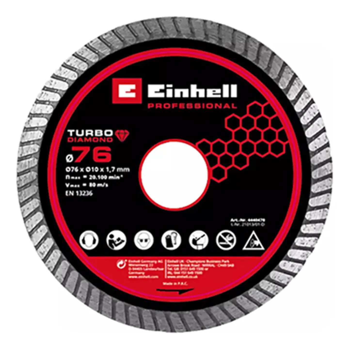 Disco De Corte Diamantado Amoladora Einhell 76mm Plateado 1
