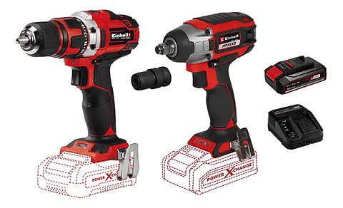 Taladro Atornillador+ Taladro Llave Impacto 18v Einhell Unico 45139254510080-12