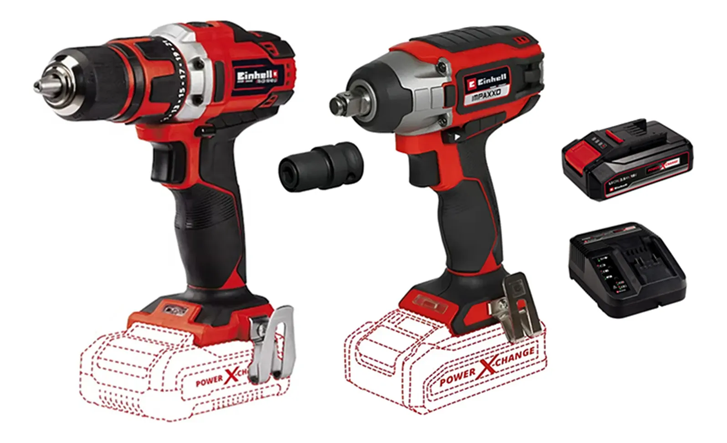 Taladro Atornillador+ Taladro Llave Impacto 18v Einhell Unico 45139254510080-12 1