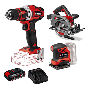 Taladro Atornillador+Sierra circular 18v+Lijadora orbital18v