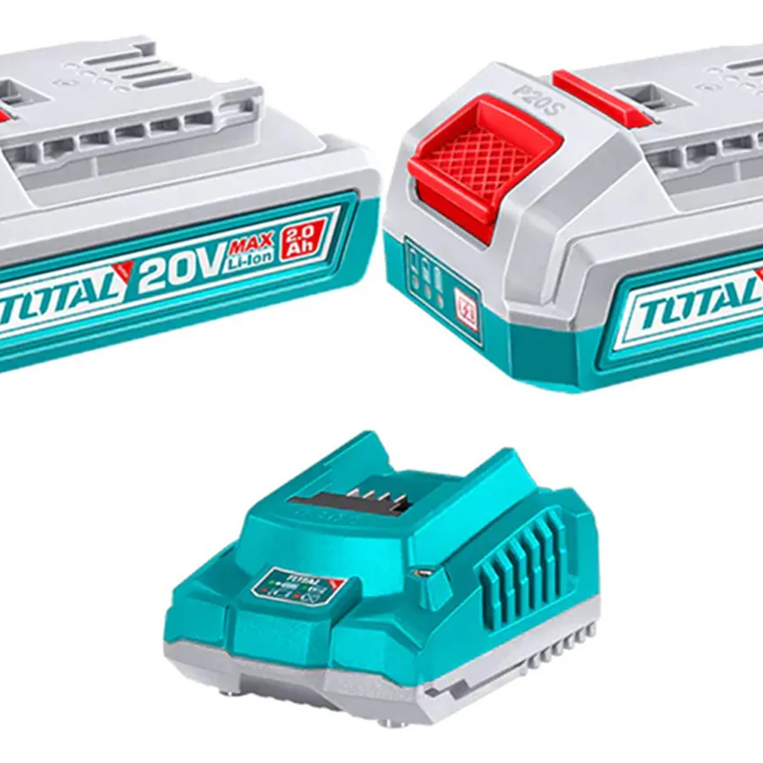 Kit Cargador + 2 Baterias 20v 2ah Total Tfbcpk2212 1