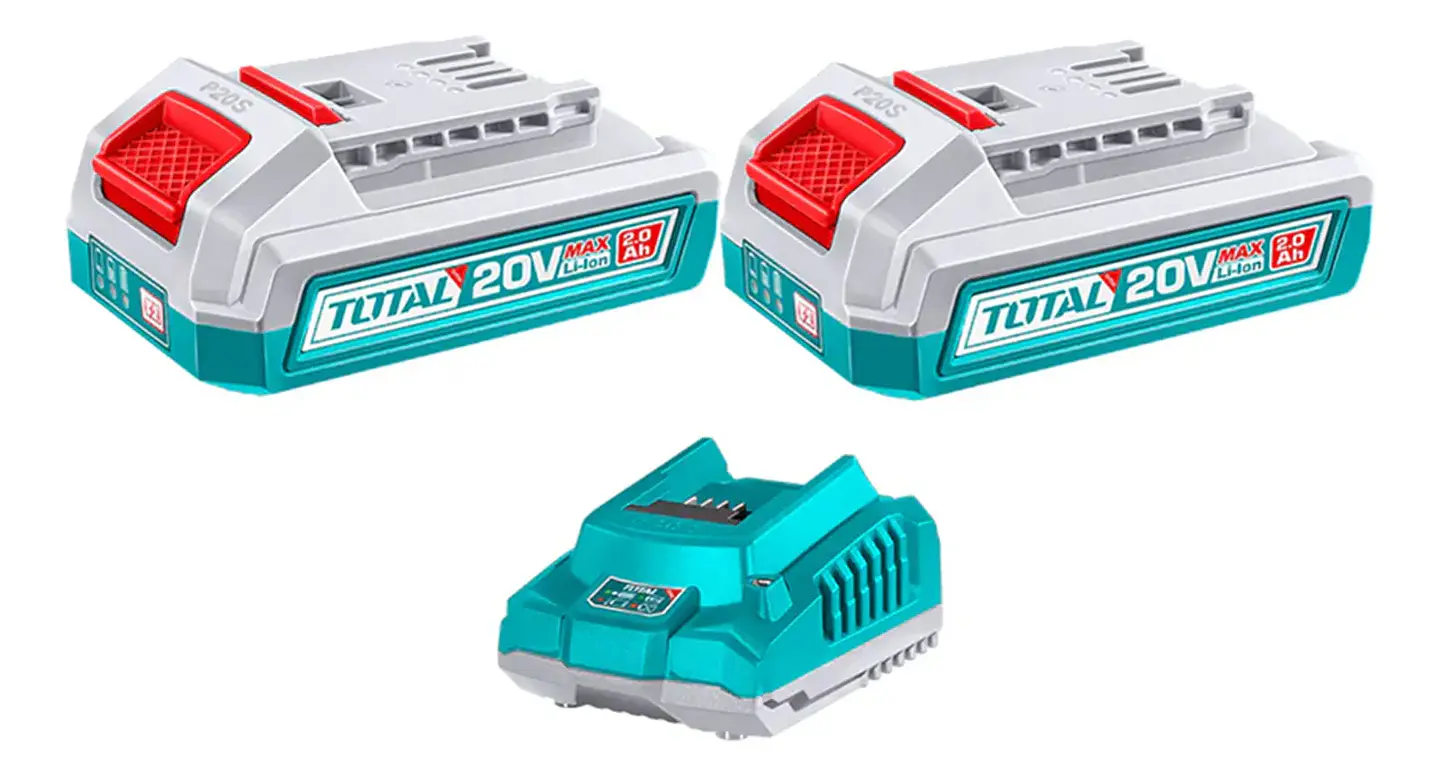 Kit Cargador + 2 Baterias 20v 2ah Total Tfbcpk2212 1