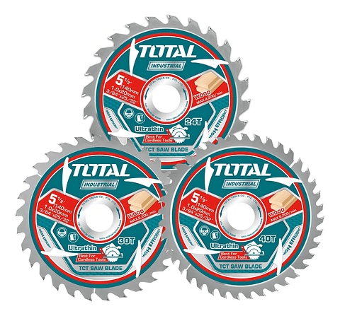 Set 3 Discos Madera Total Para Circular 5.1/2'' 140x20mm Color Plateado