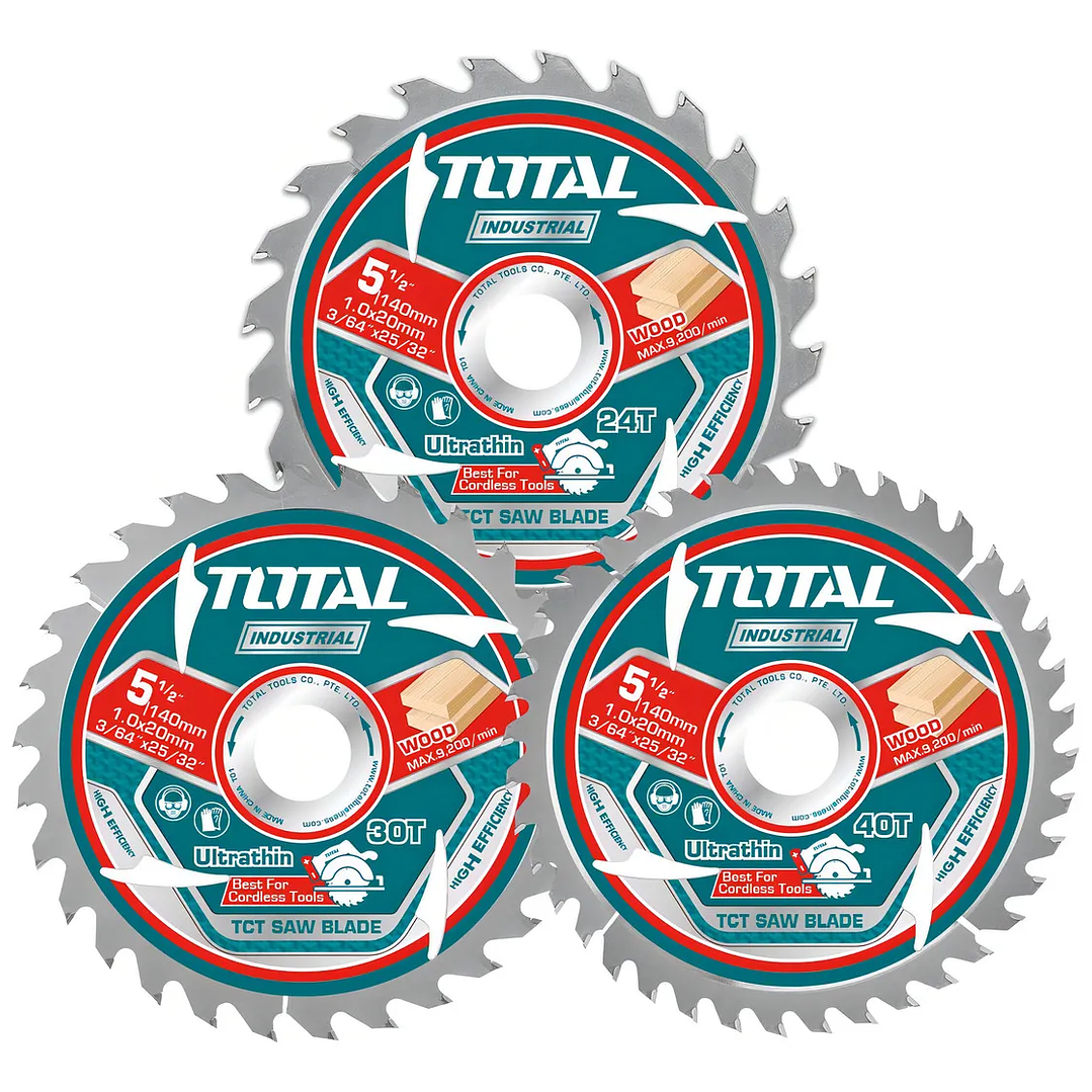 Set 3 Discos Madera Total Para Circular 5.1/2'' 140x20mm Color Plateado 1