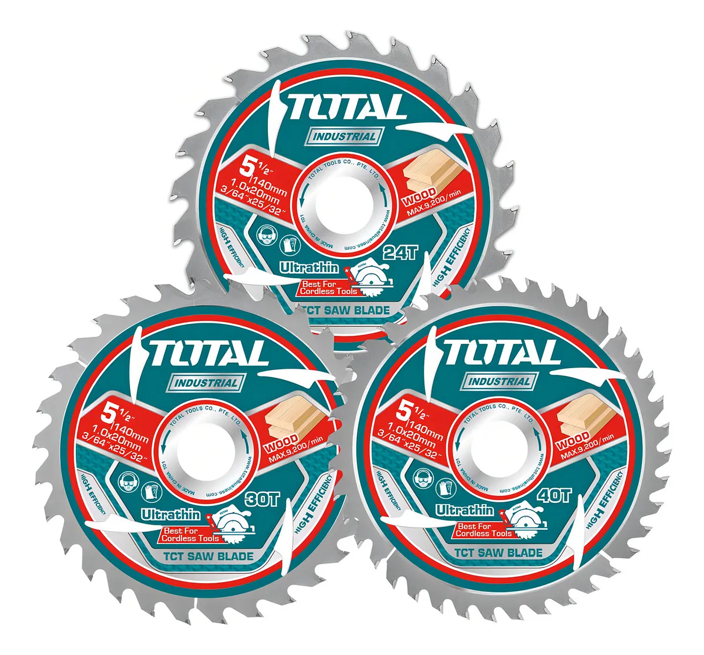 Set 3 Discos Madera Total Para Circular 5.1/2'' 140x20mm Color Plateado 1