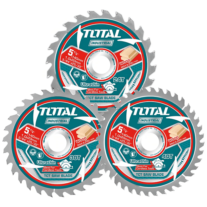 Set 3 Discos Madera Total Para Circular 5.1/2'' 140x20mm Color Plateado 1