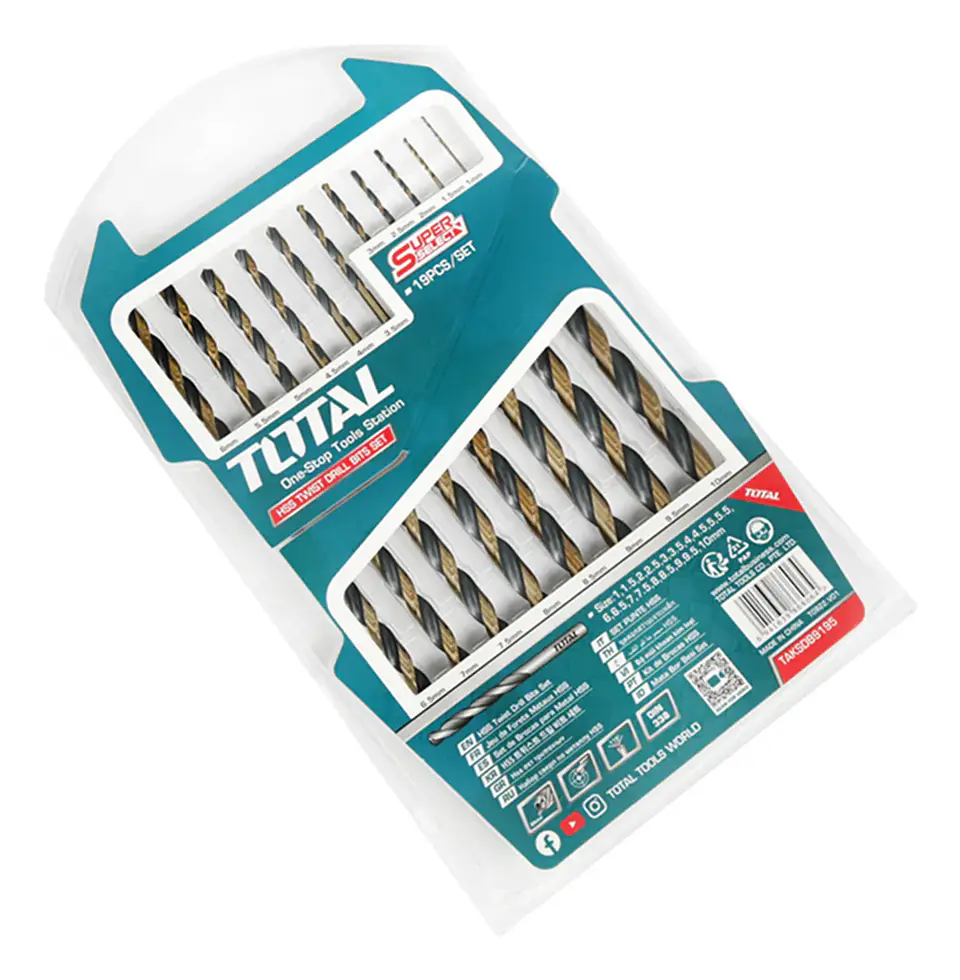 Juego De Brocas 19 Piezas P/ Metal Hss Total Taksdb9195 1