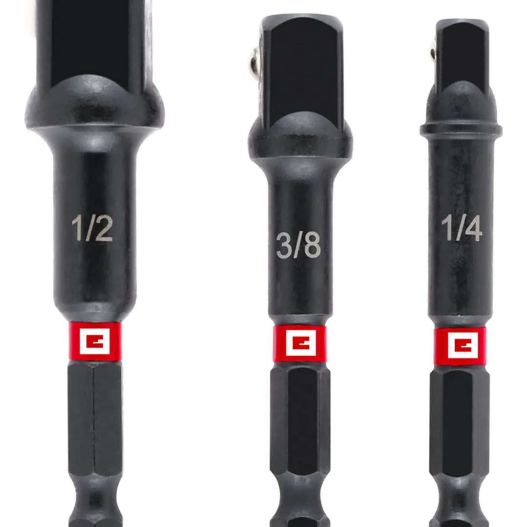 Kit Juego 3 Adaptadores P/ Taladro 1/2 3/8 1/4 Einhell 1