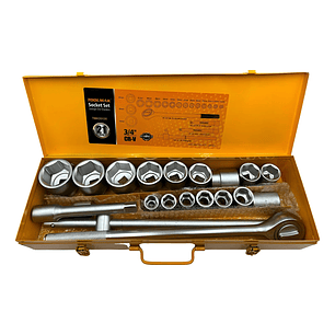 Kit Juego De Dados Chicharra Cuadrante 3/4 21 Piezas Toolmak Color Amarillo