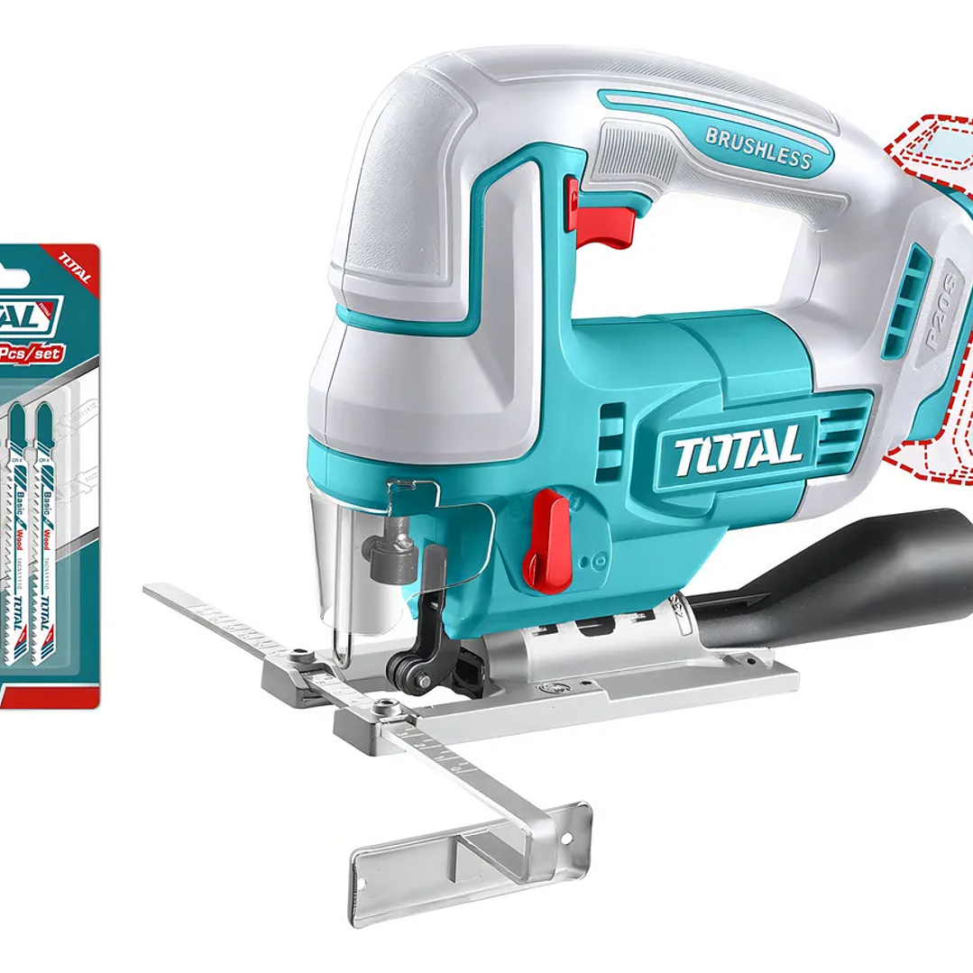 Sierra Caladora Inalámbrica 20v C/5 Hojas Total Tjsli1008 1