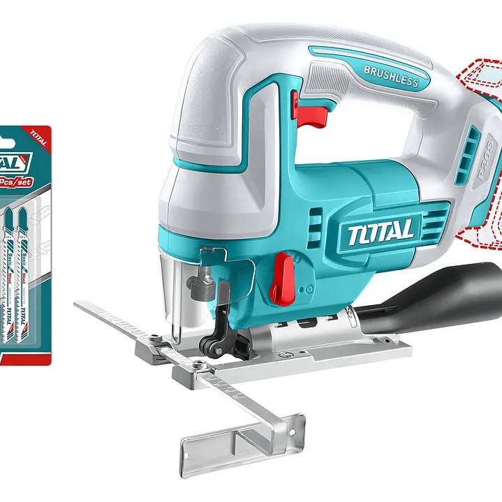 Sierra Caladora Inalámbrica 20v C/5 Hojas Total Tjsli1008 1