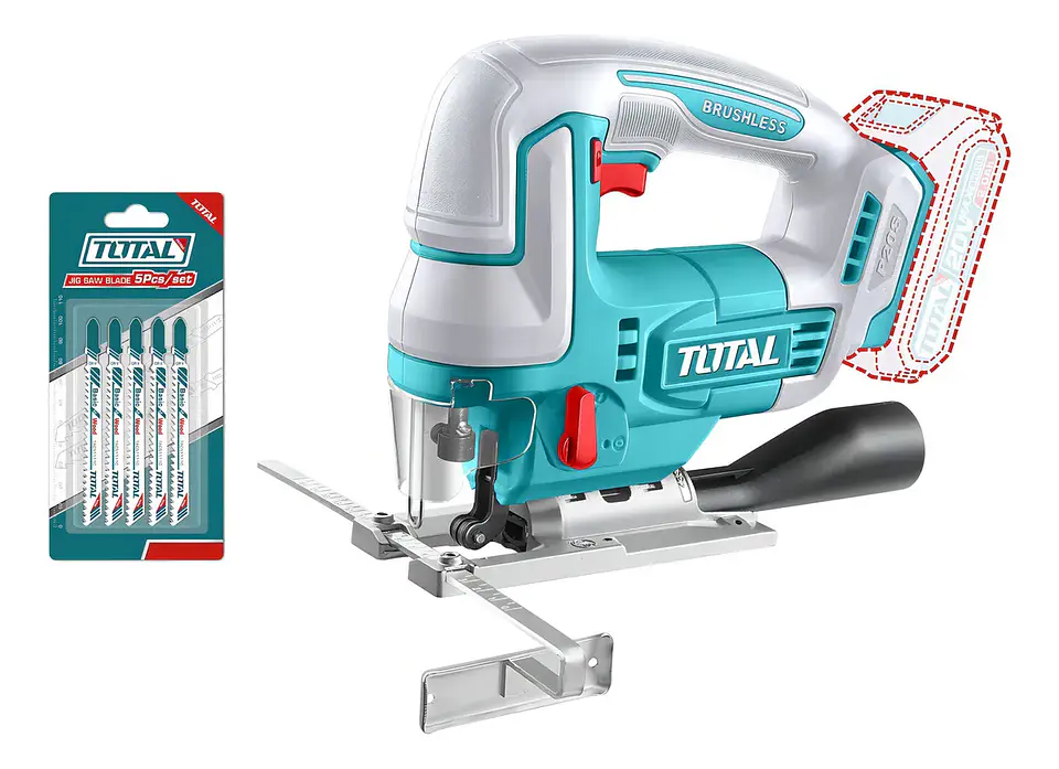 Sierra Caladora Inalámbrica 20v C/5 Hojas Total Tjsli1008 1