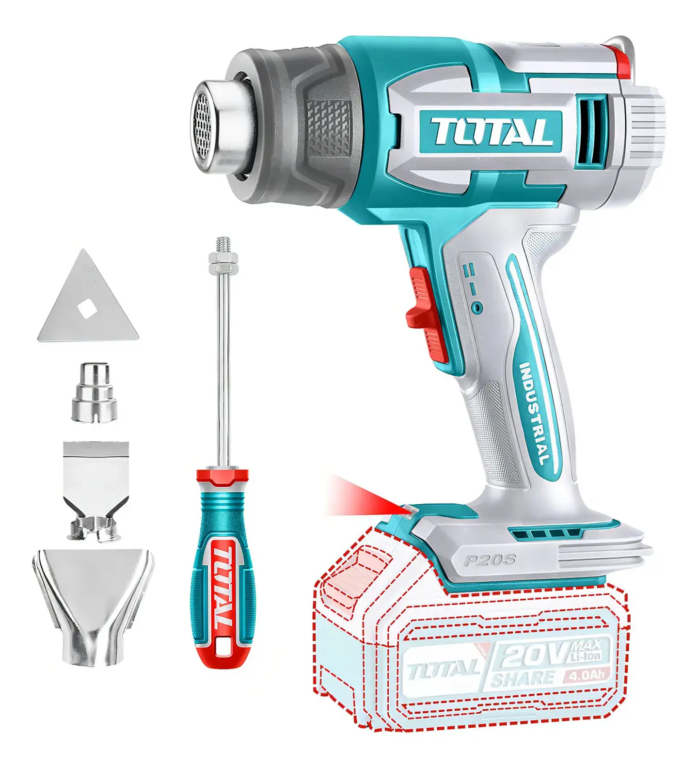 Pistola De Calor Inalámbrica 20v Total  1