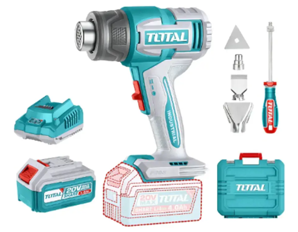 Pistola De Calor 20v Batería + Cargador TOTAL 1