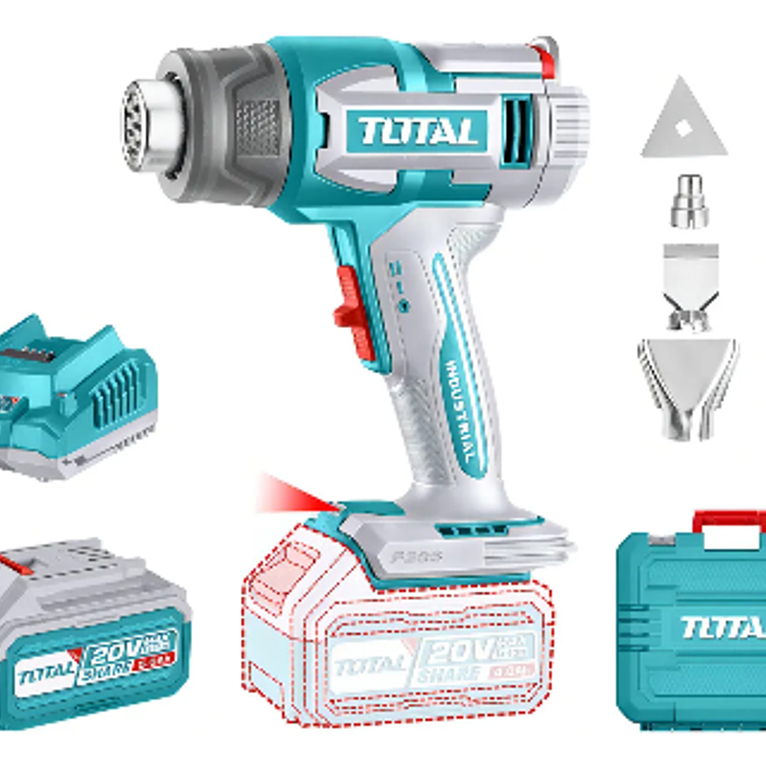 Pistola De Calor 20v Batería + Cargador Total 1