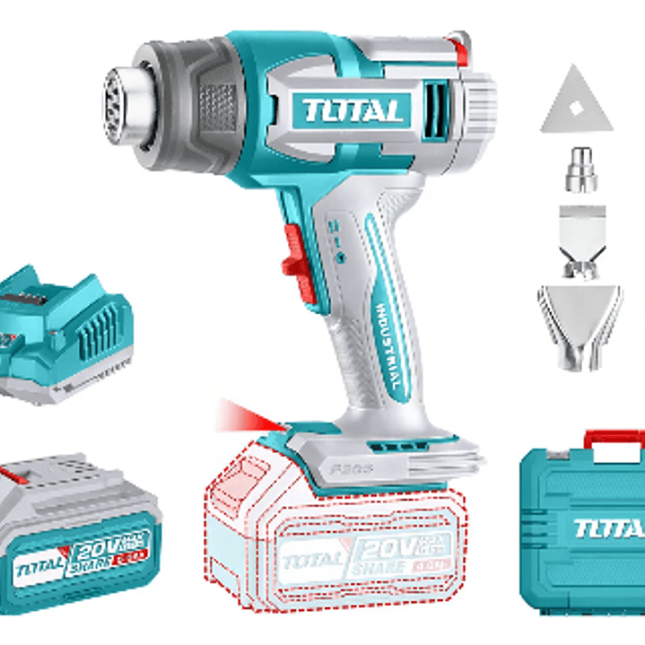 Pistola De Calor 20v Batería + Cargador Total 1
