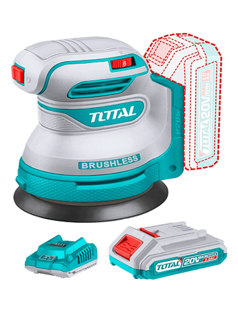 Lijadora Roto Orbital 20v 125mm Batería + Cargador Total