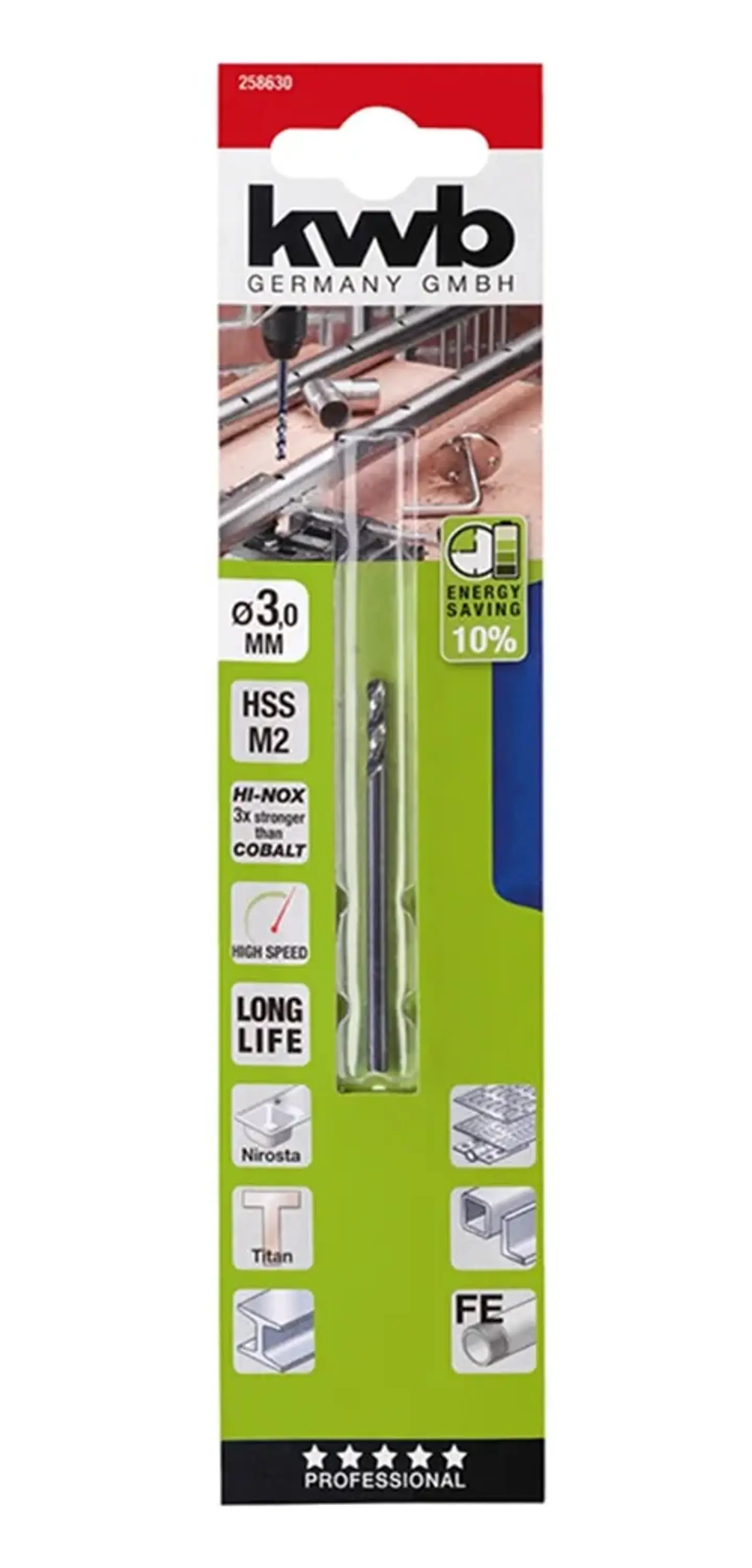 Broca Para Metal Hss 3mm Kwb 258630 1