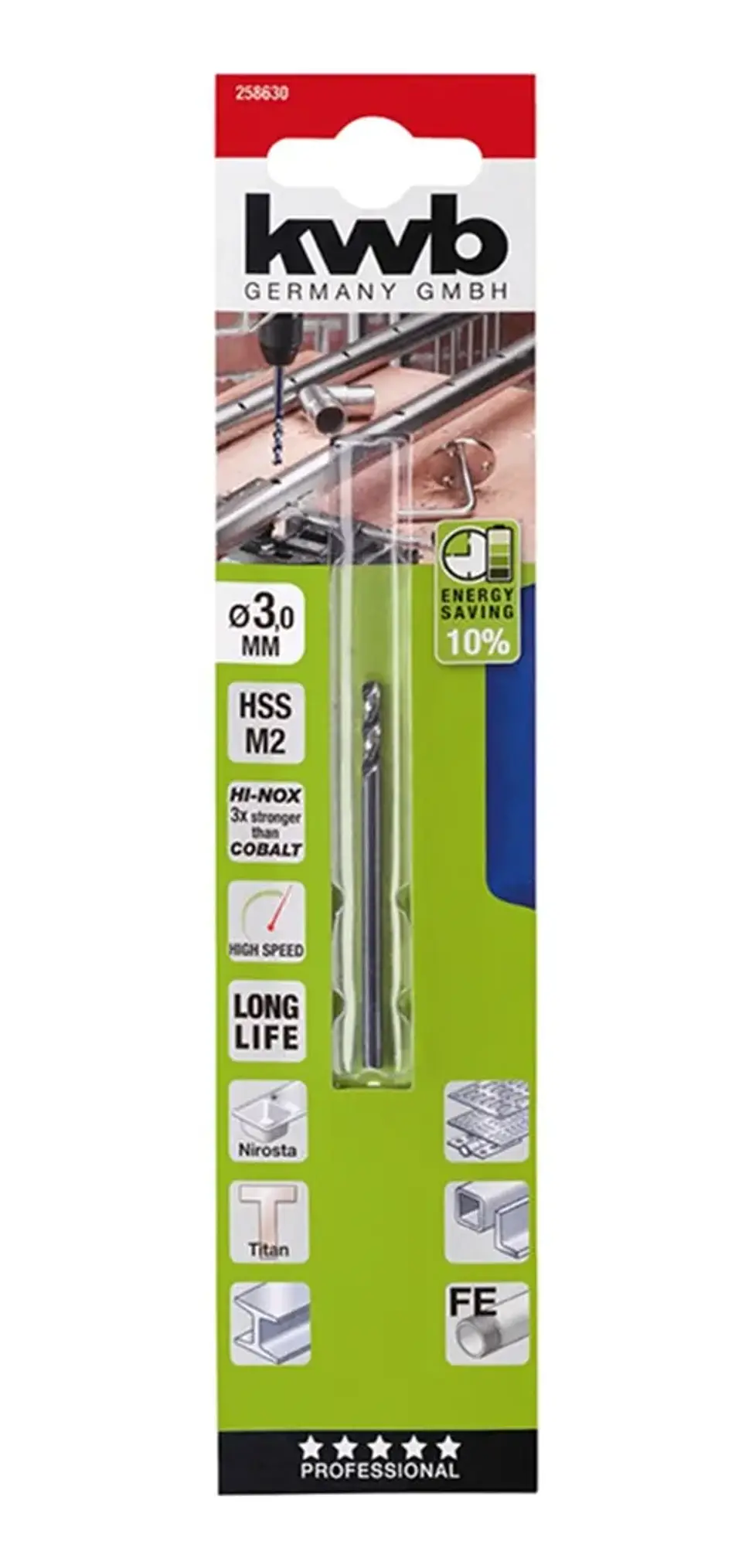 Broca Para Metal Hss 3mm Kwb 258630 1