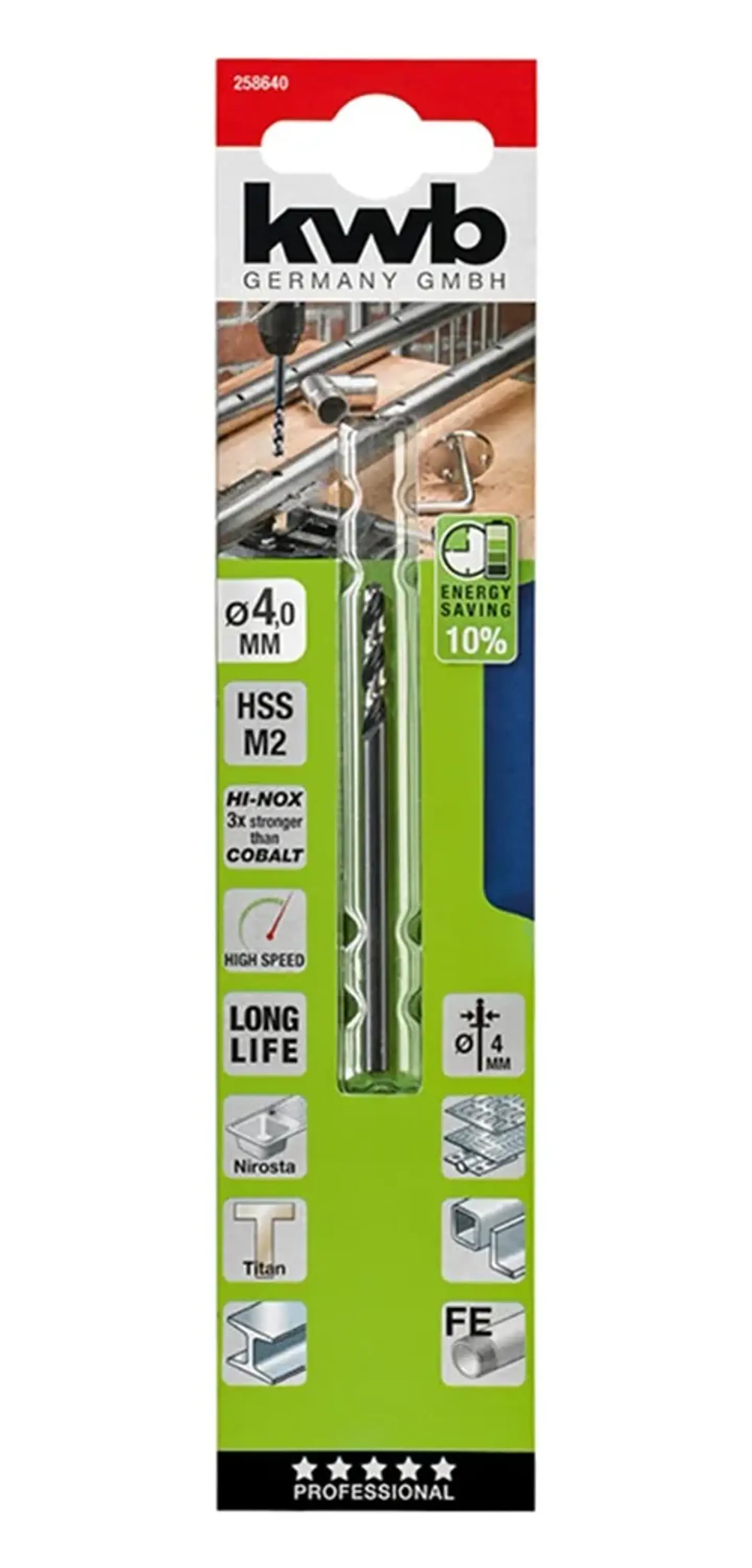 Broca Para Metal Hss 4mm Kwb 258640 1