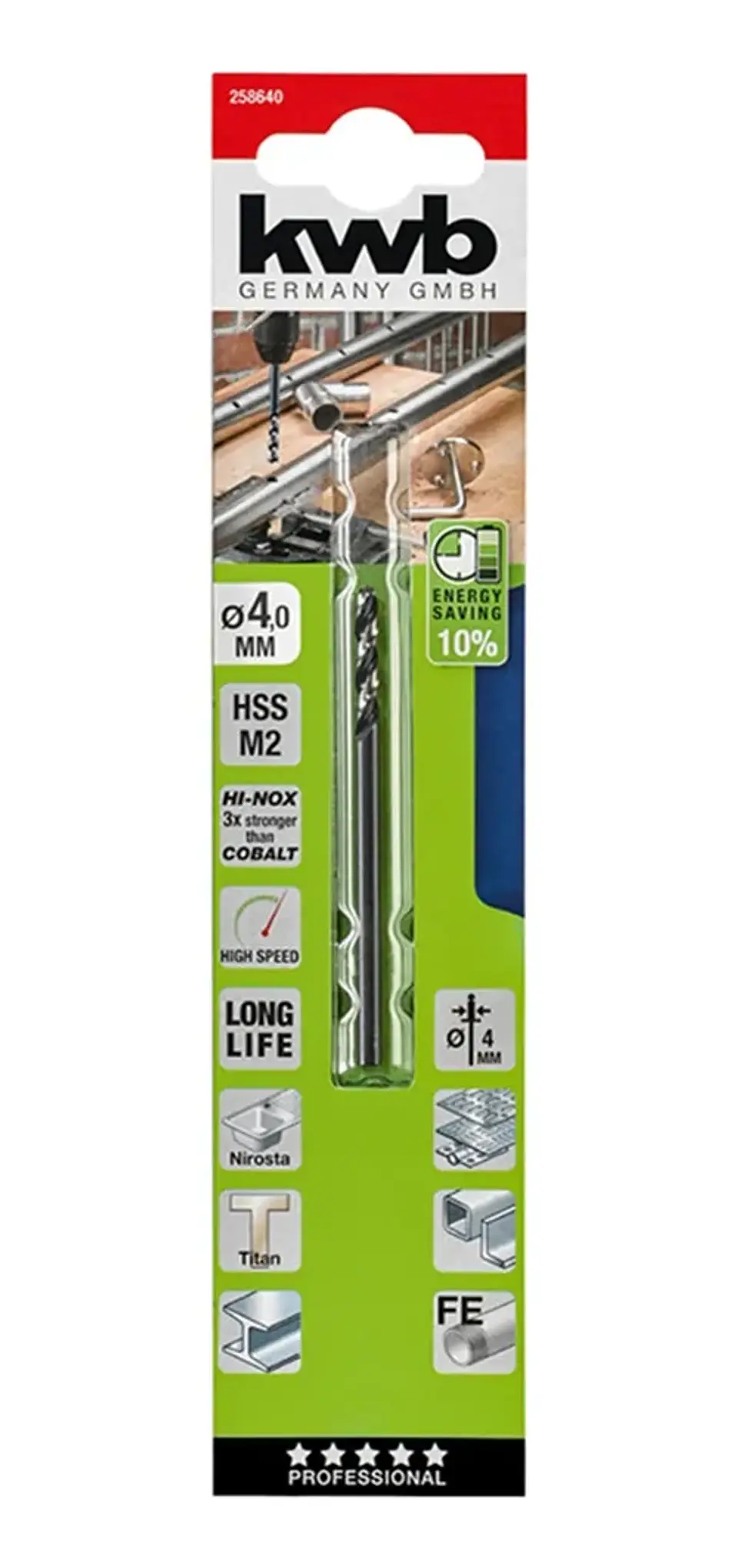 Broca Para Metal Hss 4mm Kwb 258640 1