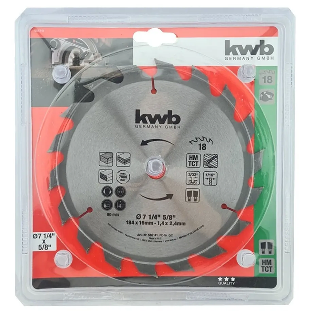 Disco De Sierra Circular 7 1/4 Pulgadas 18 Dientes Kwb 1