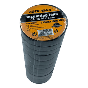 Huincha Cinta Aisladora Pvc 0.15mm X 18mm 10 Unidades Toolmak