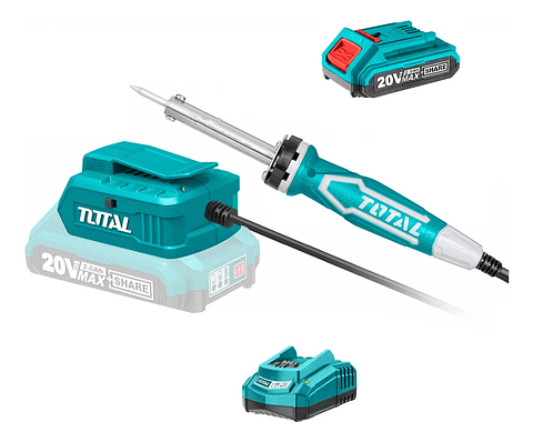 Cautín Para Soldar 20v Batería + Cargador Total Tsili2001