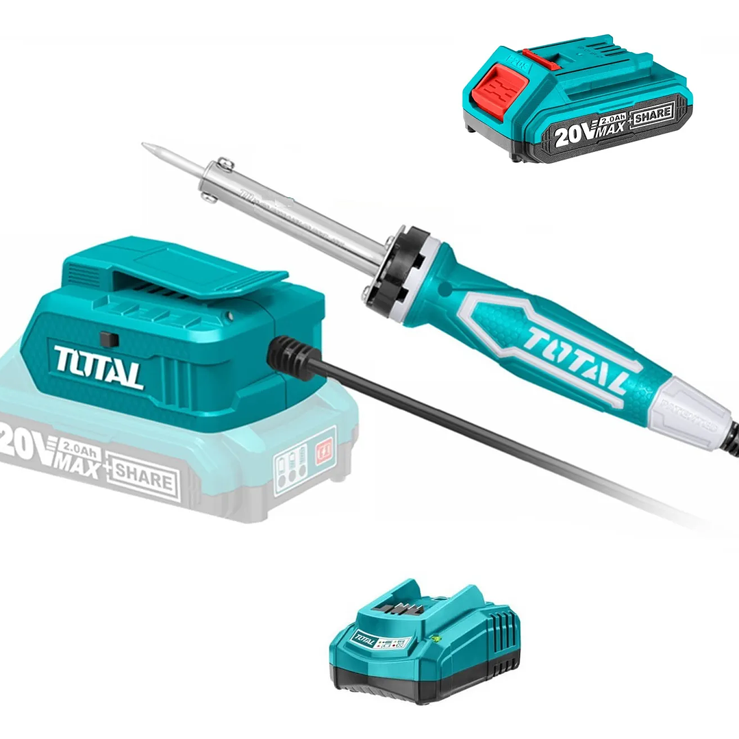 Cautín Para Soldar 20v Batería + Cargador Total Tsili2001 1