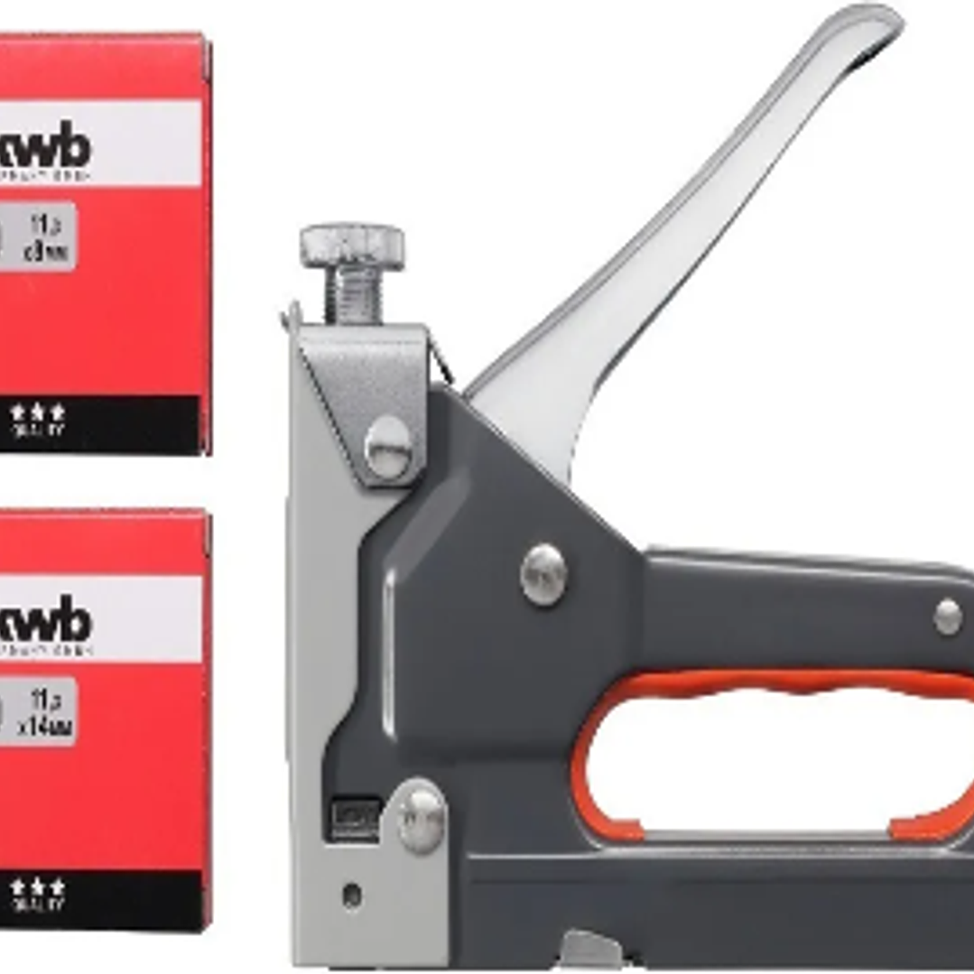 Kit Grapadora Manual (4-14mm) + 1000 Grapas KWB 1