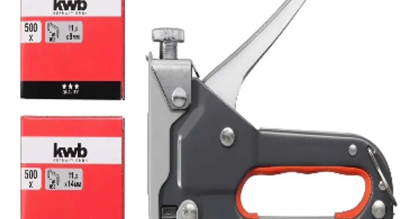 Kit Grapadora Manual (4-14mm) + 1000 Grapas KWB 1