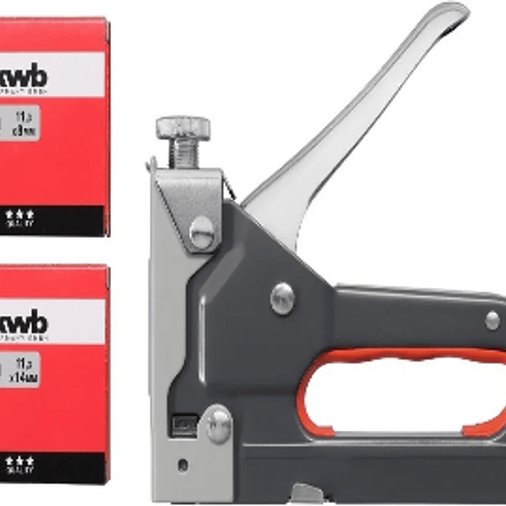 Kit Grapadora Manual (4-14mm) + 1000 Grapas KWB 1